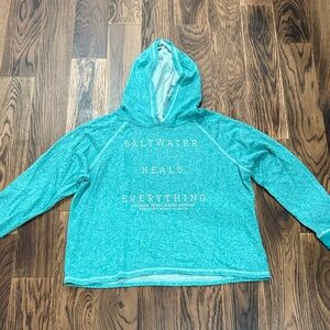 Teal Hoodie with Inspirational Text